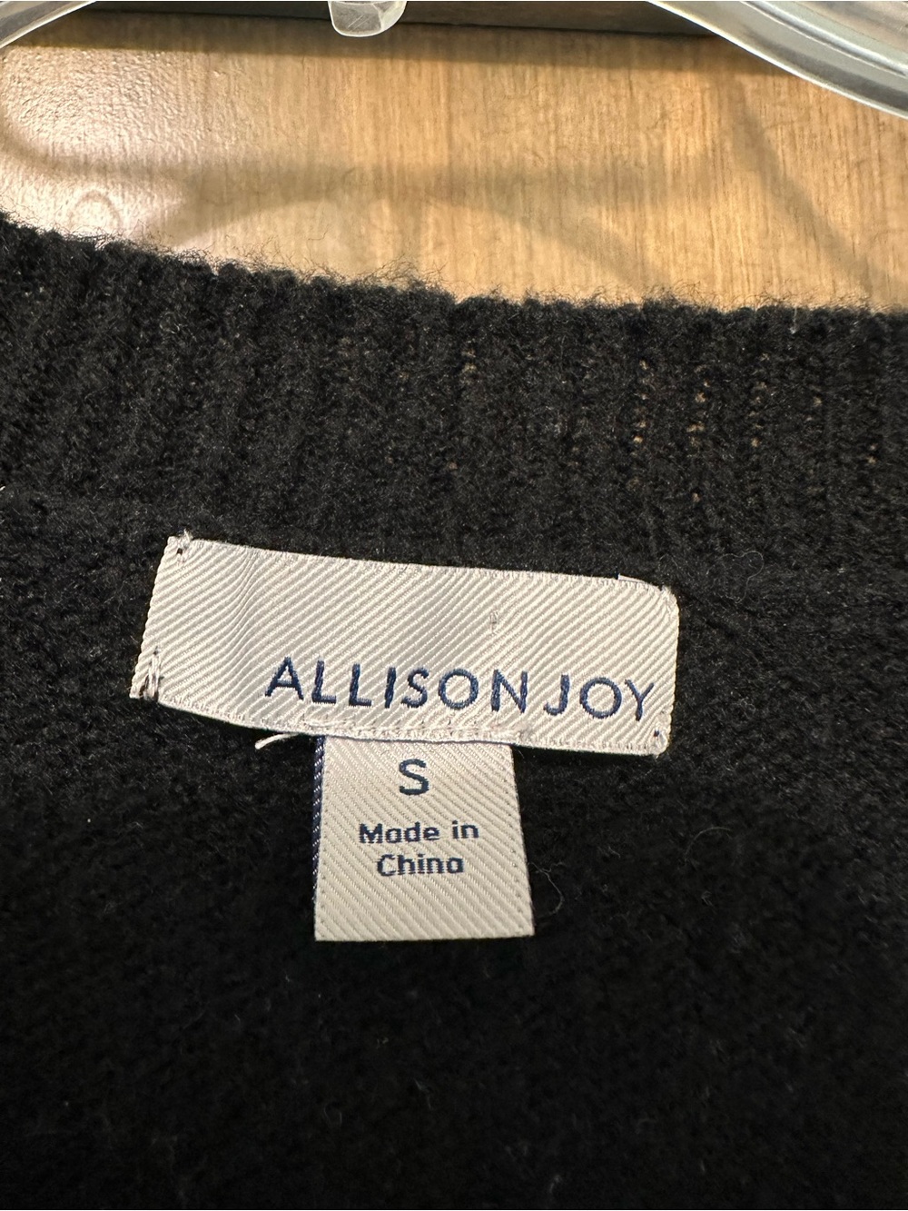 Allison Joy Black V-Neck Sweater with Colorful Stripes - Picture 5 of 6